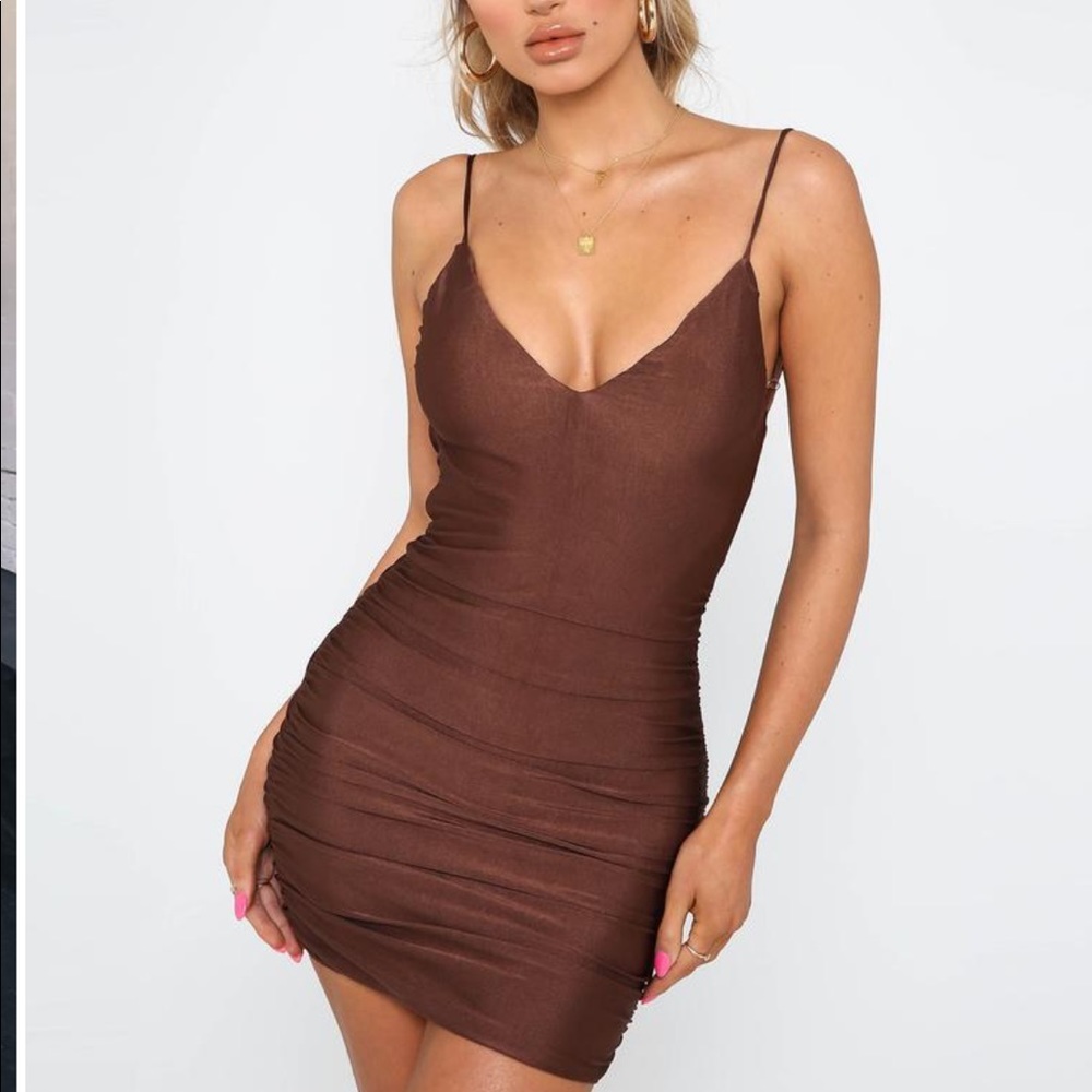 Ally Chocolate Mini Dress - Picture 2 of 11